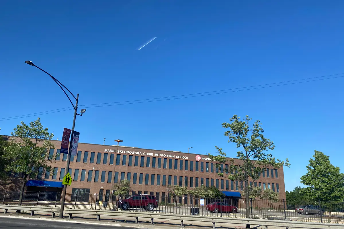 Curie Metropolitan High School seen from South Archer Avenue
