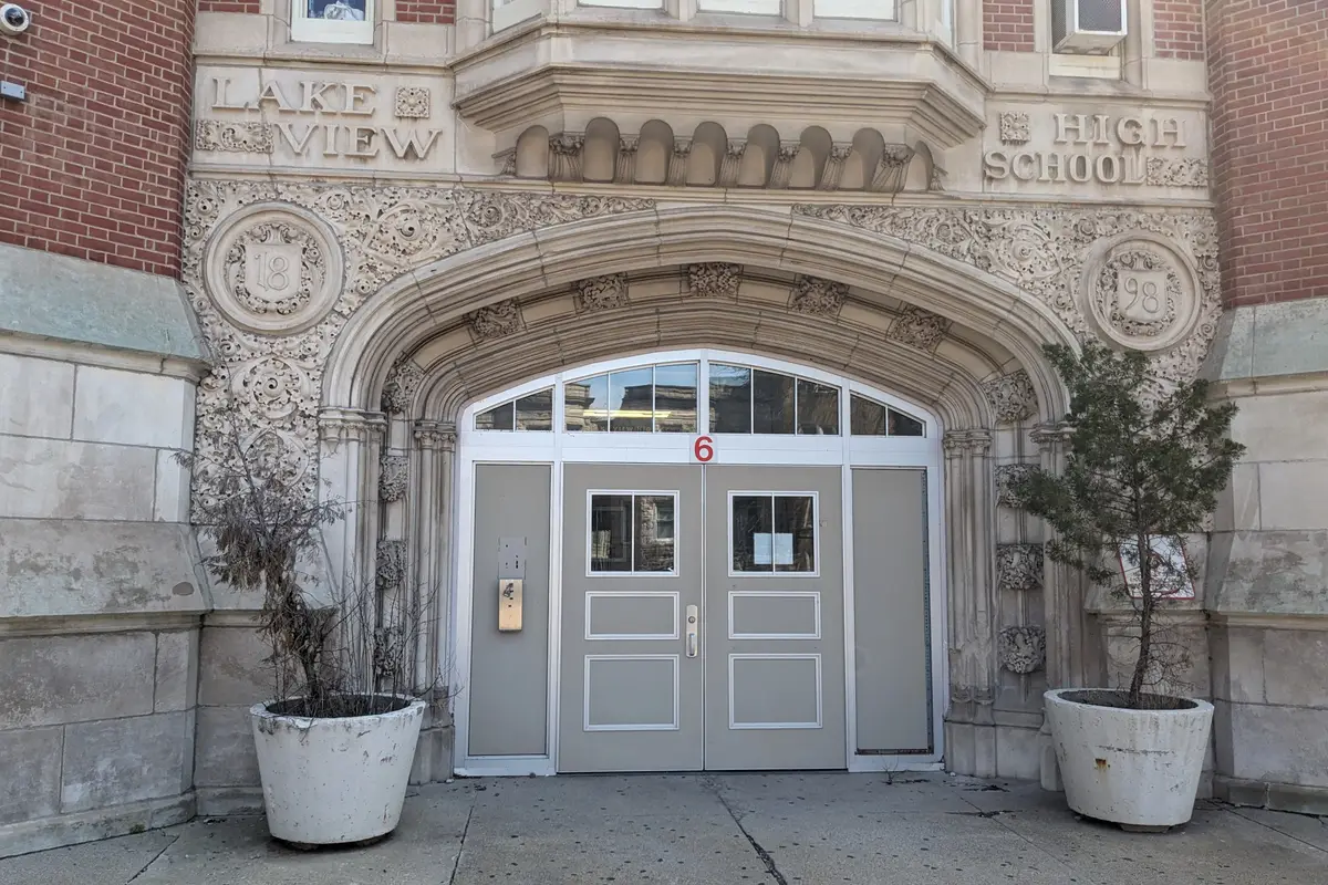Lake View High School Entrance, Chicago, Illinois